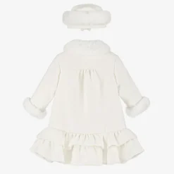 Girls Ivory Coat & Hat Set
