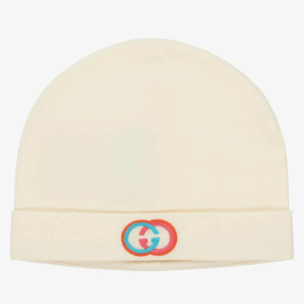 Girls Ivory Cotton Baby Hat