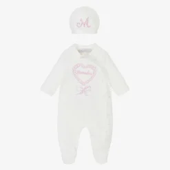 Girls Ivory Cotton Babygrow Set