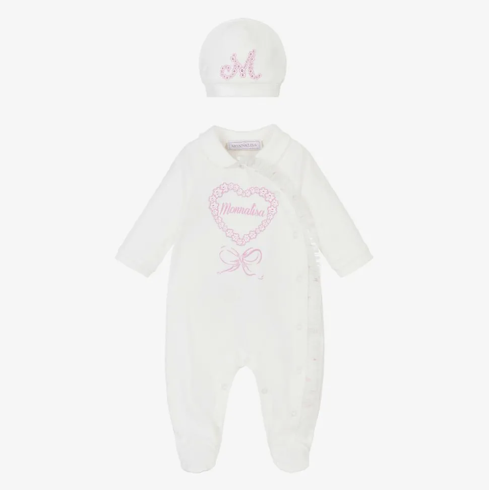 Girls Ivory Cotton Babygrow Set
