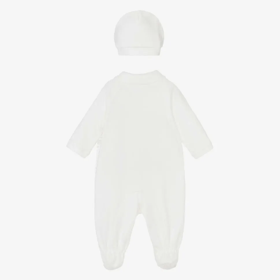 Girls Ivory Cotton Babygrow Set