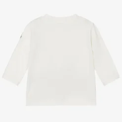 Girls Ivory Cotton Bear Top