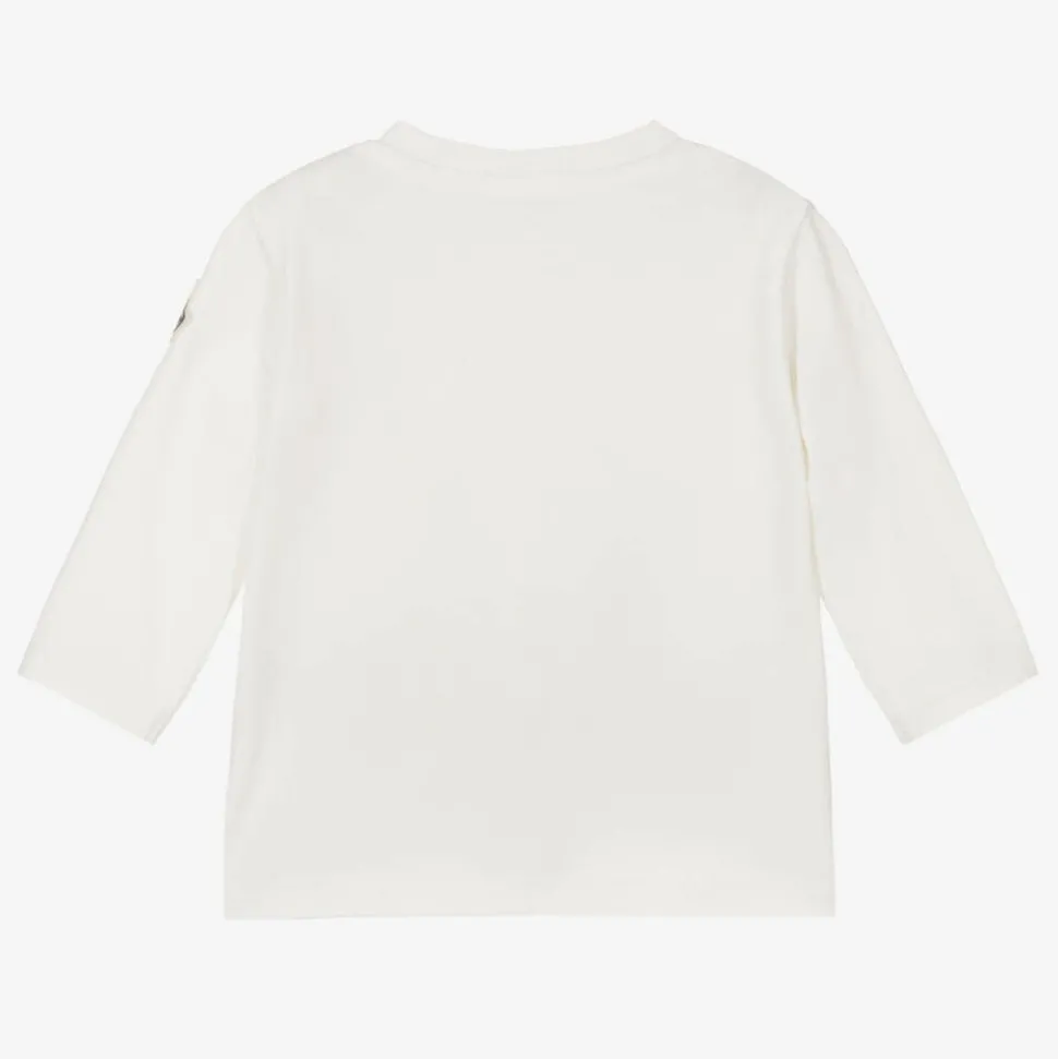 Girls Ivory Cotton Bear Top