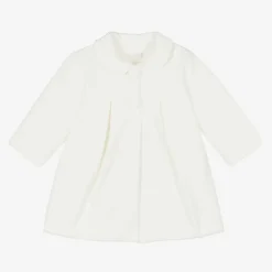 Girls Ivory Cotton Coat