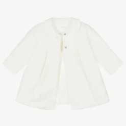 Girls Ivory Cotton Coat