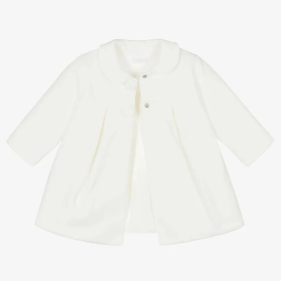 Girls Ivory Cotton Coat