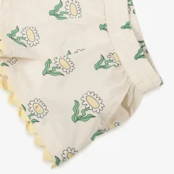 Girls Ivory Cotton Daisy Shorts