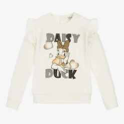 Girls Ivory Cotton Disney Sweatshirt