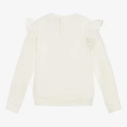 Girls Ivory Cotton Disney Sweatshirt