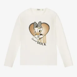 Girls Ivory Cotton Disney Top