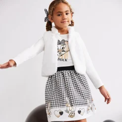 Girls Ivory Cotton Disney Top