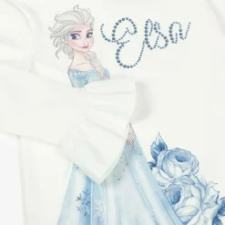 Girls Ivory Cotton Disney Top