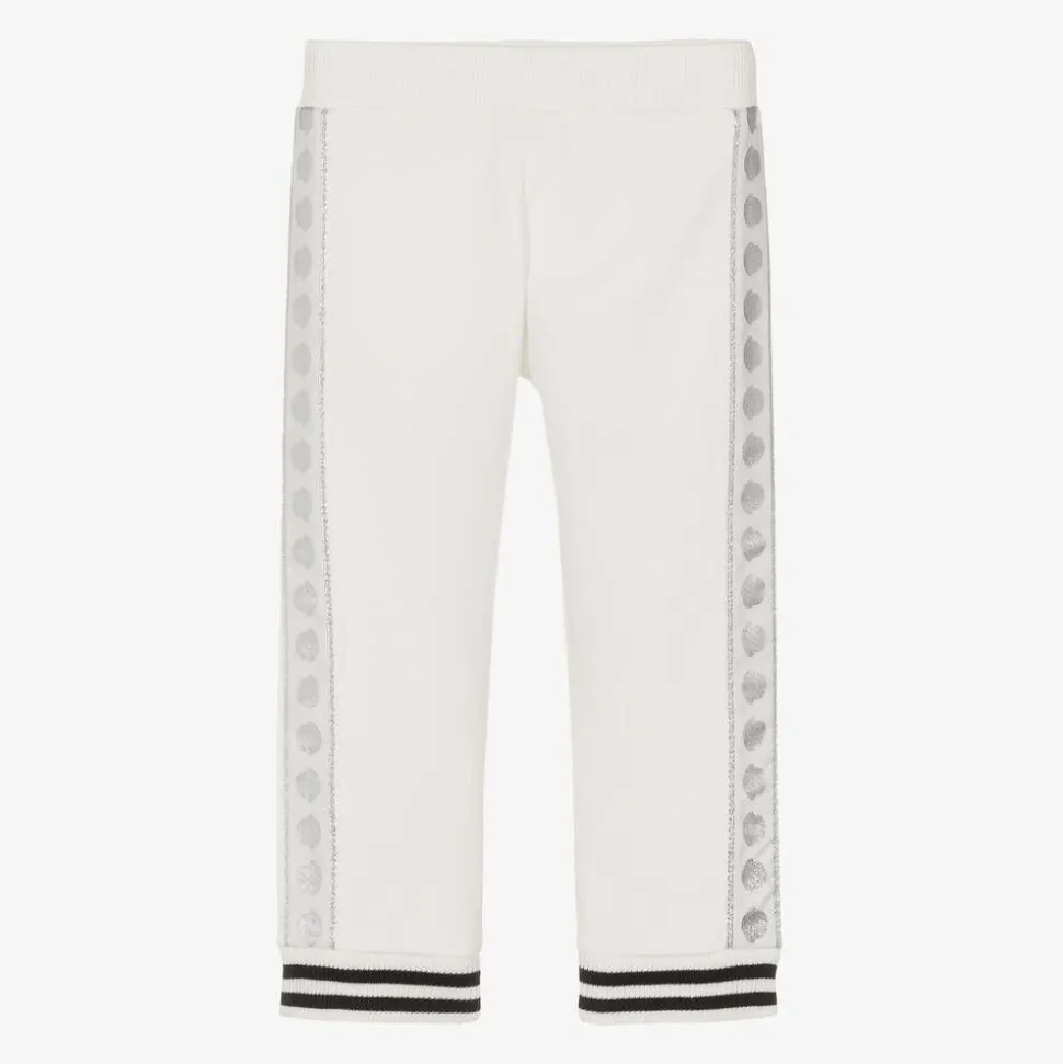 Girls Ivory Cotton Joggers