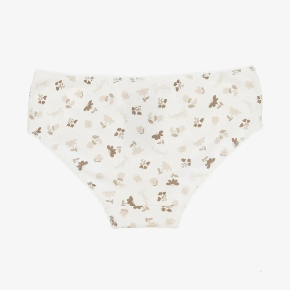 Girls Ivory Cotton Knickers (4 Pack)