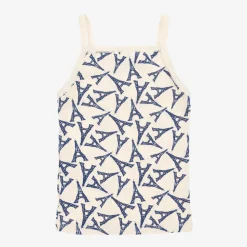 Girls Ivory Cotton Paris Vests (2 Pack)