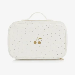Girls Ivory Cotton Polka Dot Washbag (24cm)