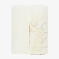 Girls Ivory Cotton Princess Muslins (2 Pack)