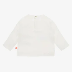 Girls Ivory Cotton Sequin Top