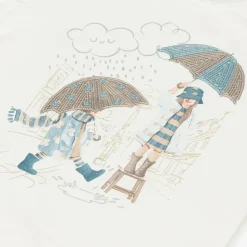 Girls Ivory Cotton Sequin Umbrella Top