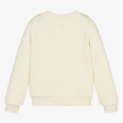 Girls Ivory Cotton Sweatshirt
