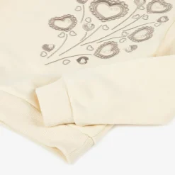 Girls Ivory Cotton Sweatshirt