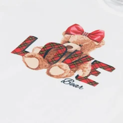 Girls Ivory Cotton Teddy Top