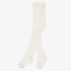 Girls Ivory Cotton Tights