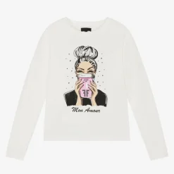 Girls Ivory Cotton Top