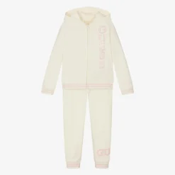 Girls Ivory Cotton Tracksuit