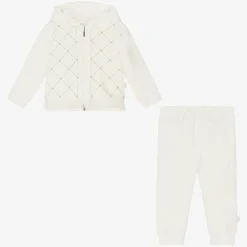 Girls Ivory Cotton Tracksuit