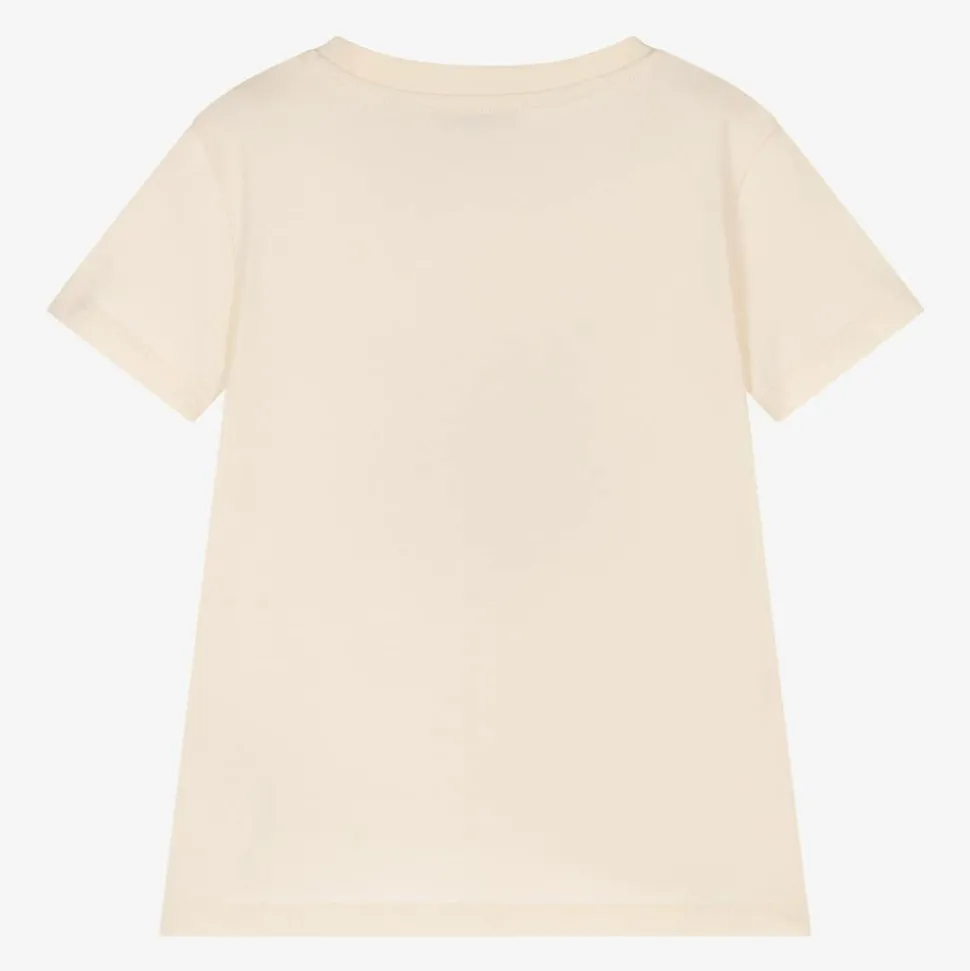 Girls Ivory Cotton T-Shirt