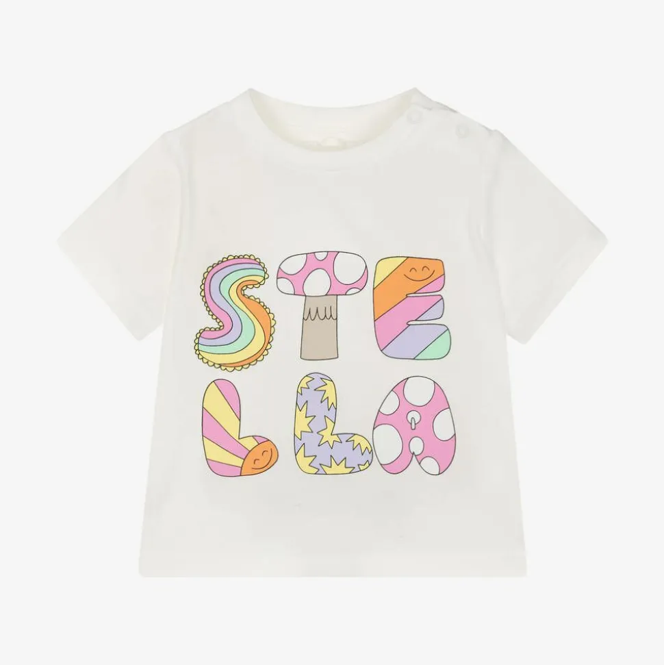 Girls Ivory Cotton T-Shirt