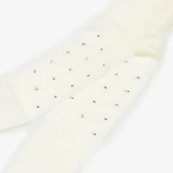 Girls Ivory Diamanté Tights