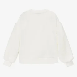 Girls Ivory Double B Viscose Sweatshirt