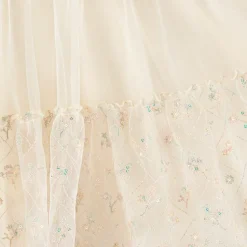 Girls Ivory Embroidered Tulle Skirt