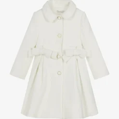 Girls Ivory Felted Coat