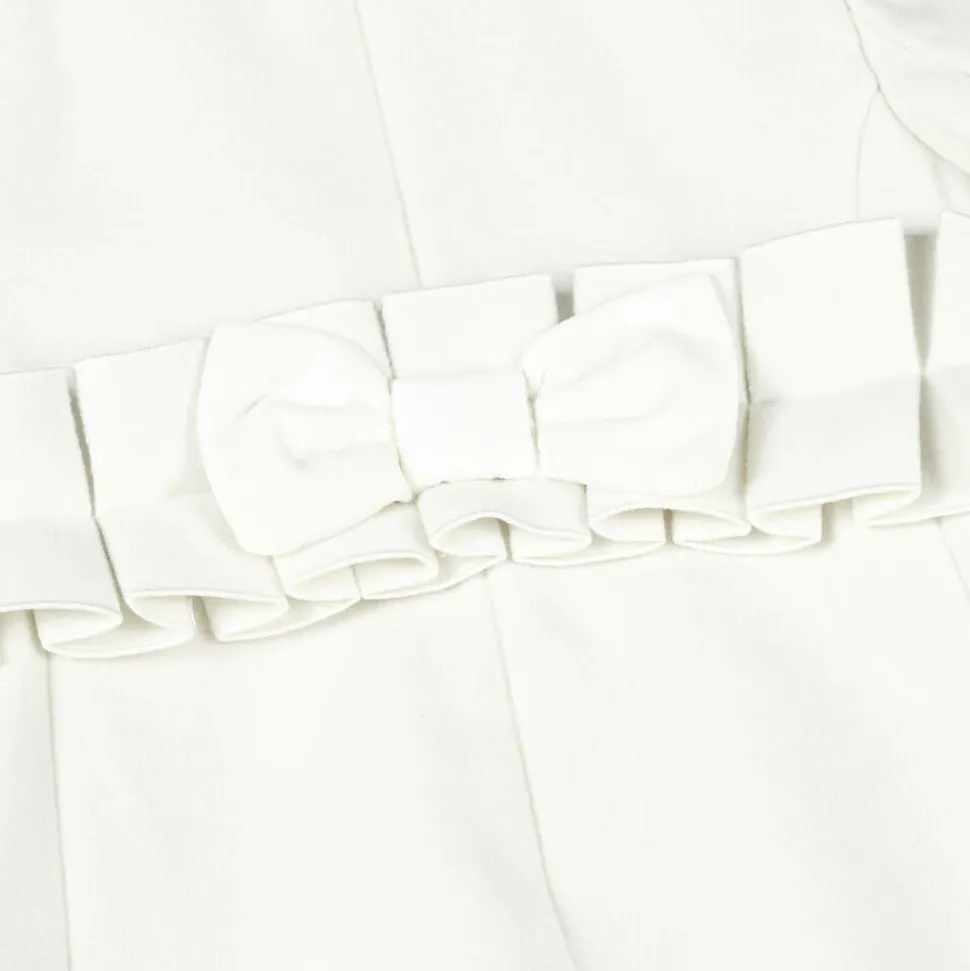 Girls Ivory Felted Ruffle Coat