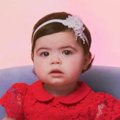 Girls Ivory Flower Headband