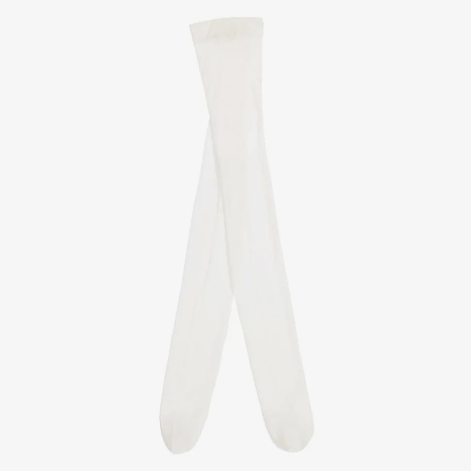 Girls Ivory Glitter Tights
