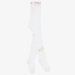 Girls Ivory Logo Tights