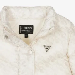 Girls Ivory Monogram Puffer Jacket