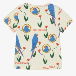 Girls Ivory Organic Cotton Parrot T-Shirt