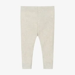 Girls Ivory Organic Cotton Leggings