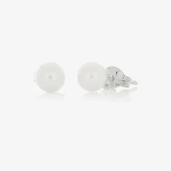 Girls Ivory Pearl Earrings (5mm)