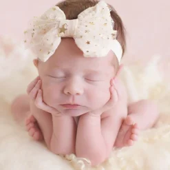 Girls Ivory Tulle Bow Headband
