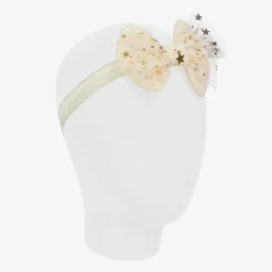Girls Ivory Tulle Bow Headband