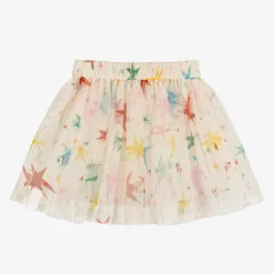 Girls Ivory Tulle Star Print Skirt