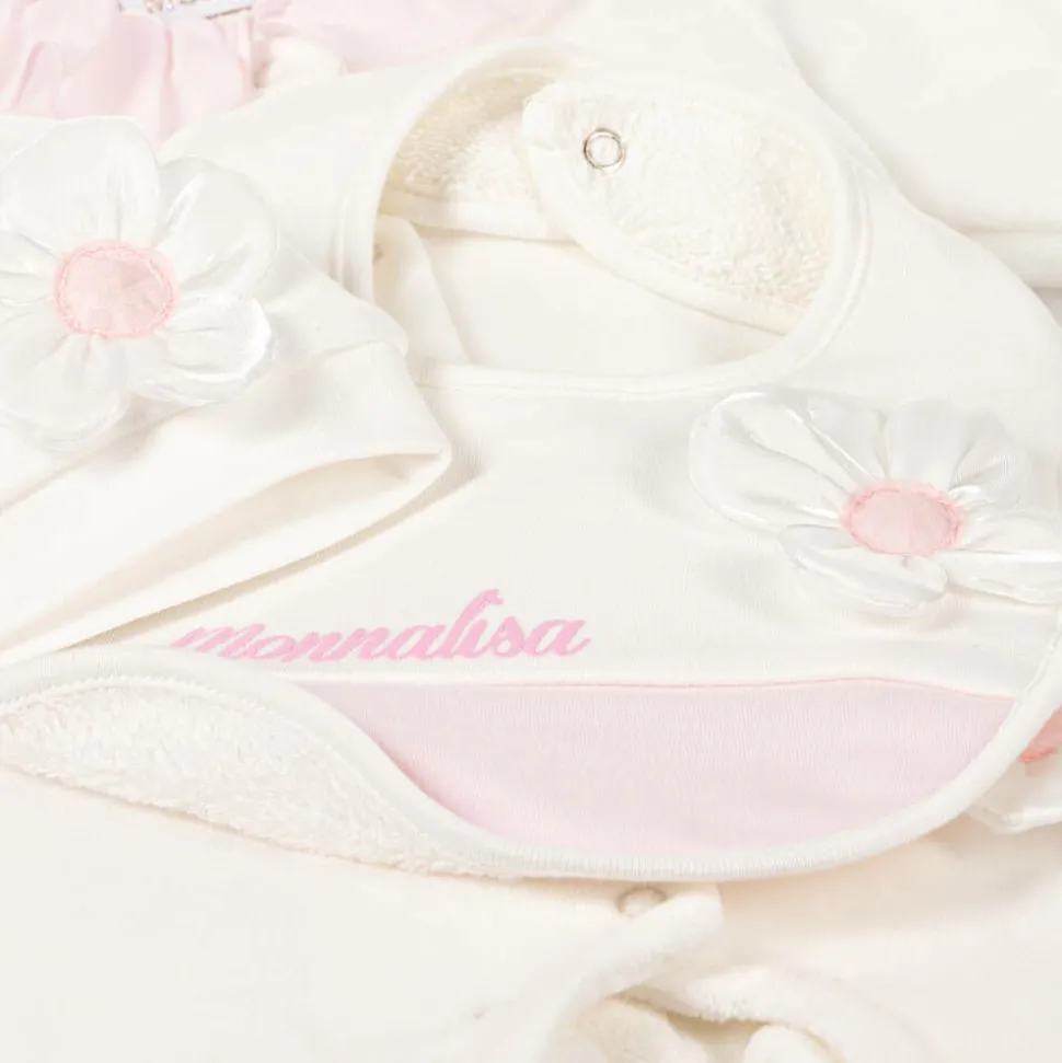 Girls Ivory Velour & Jersey Babysuit Set