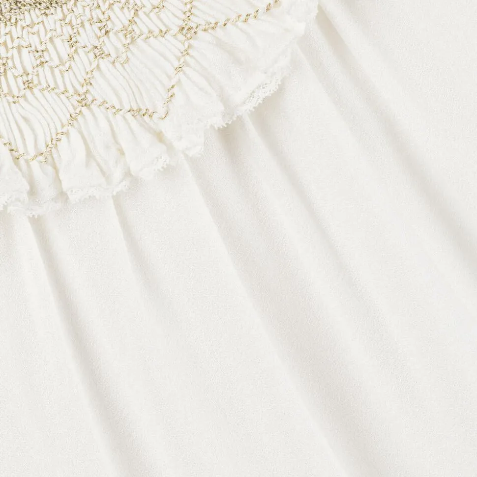 Girls Ivory Viscose Crêpe Dress