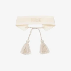 Girls Ivory Woven Tassel Bracelet